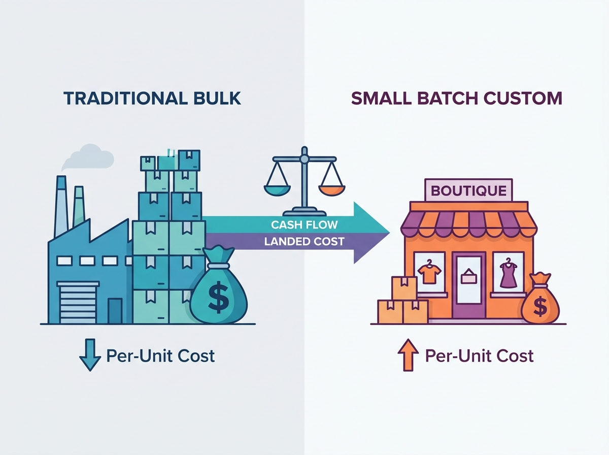 Small batch custom clothing production workflow